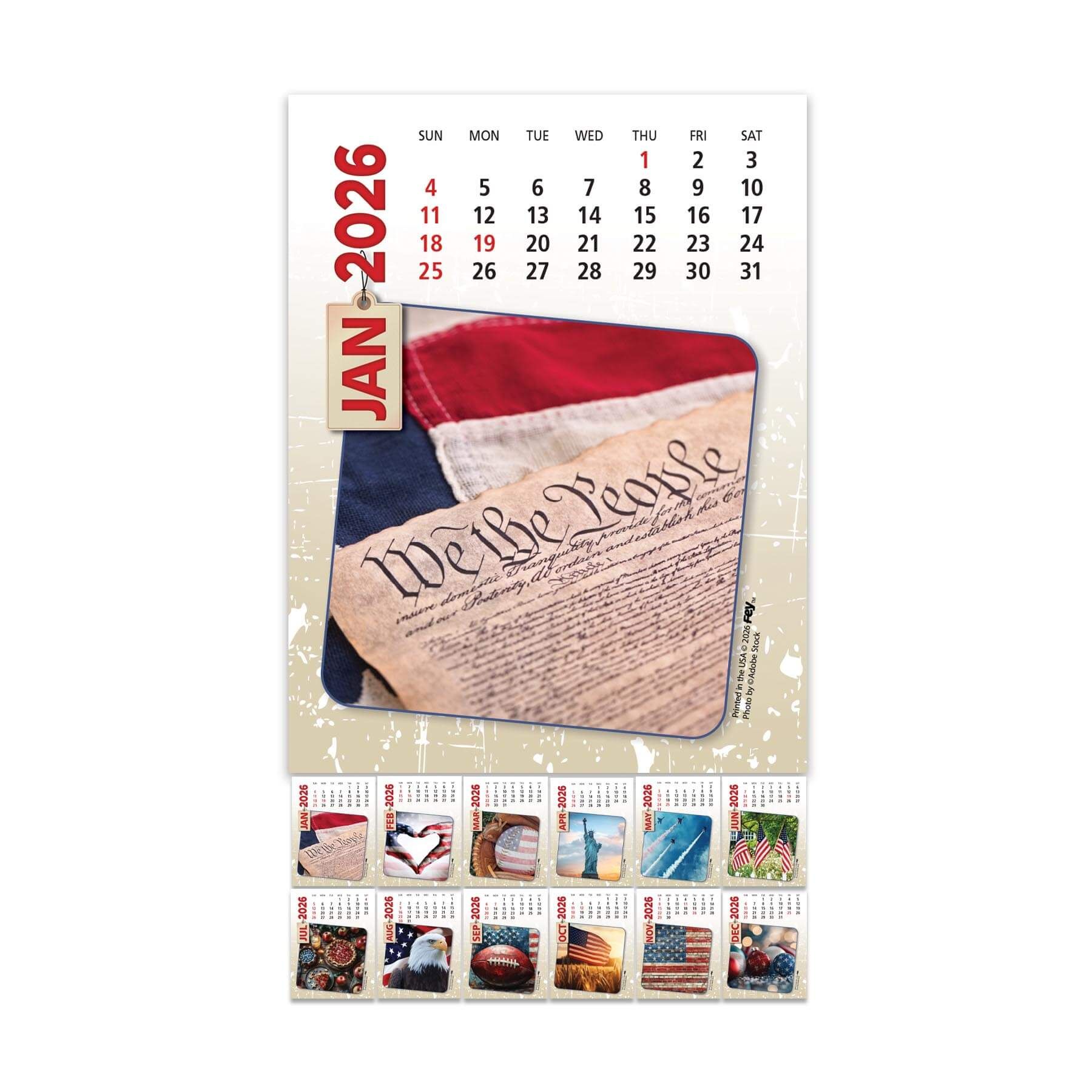 Adhesive Peel-N-Stick® Calendar - Americana Pad